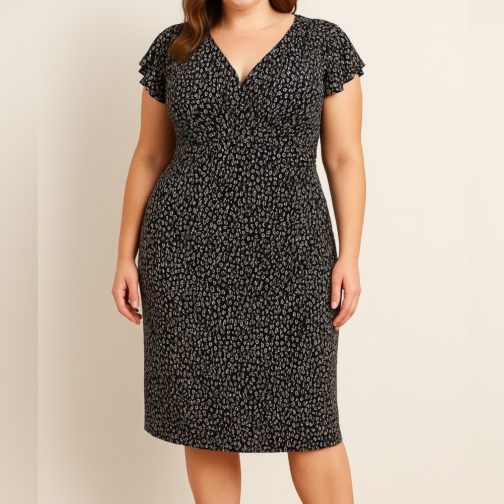 Ralph Lauren Black and White Midi Dress